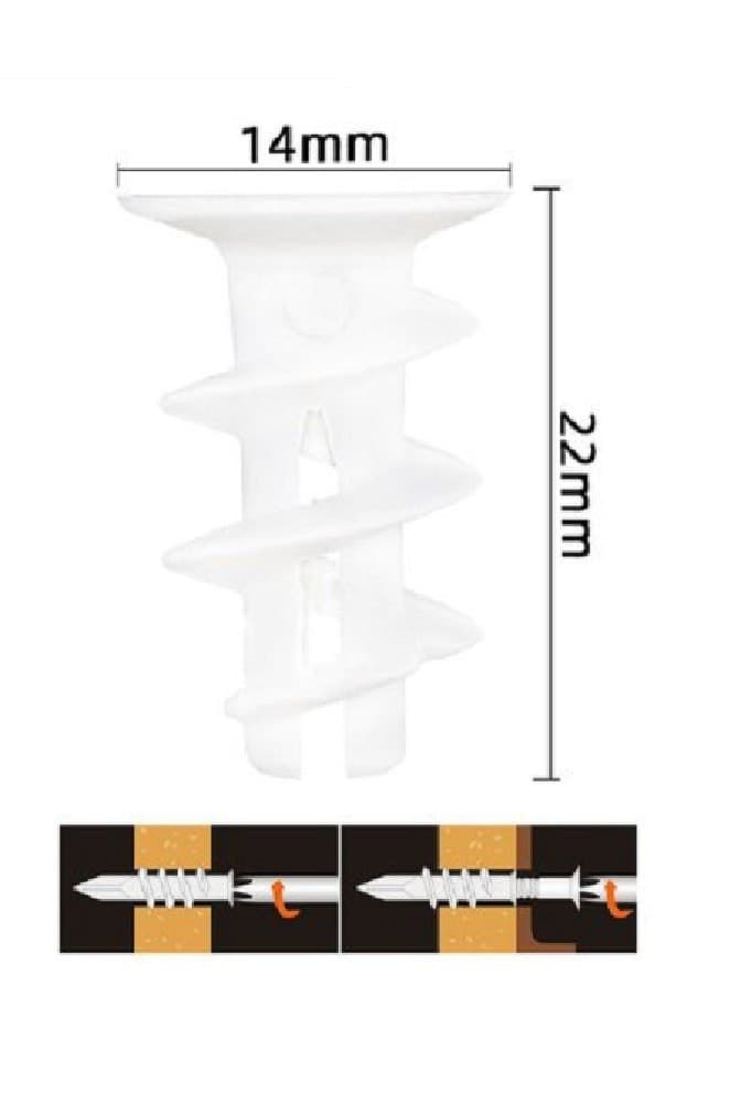 SET 12 PEZZI TASSELLI IN PLASTICA TASSELLO FISCHER FISSAGGIO VITI 14X22 MM 57186 - 2
