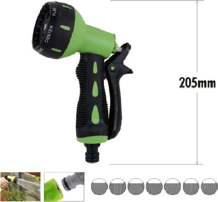 PISTOLA SPRUZZO A 7 GETTI IRRIGAZIONE TUBO POMPA ACQUA GIARDINO REGOLABILE 90010 - 2