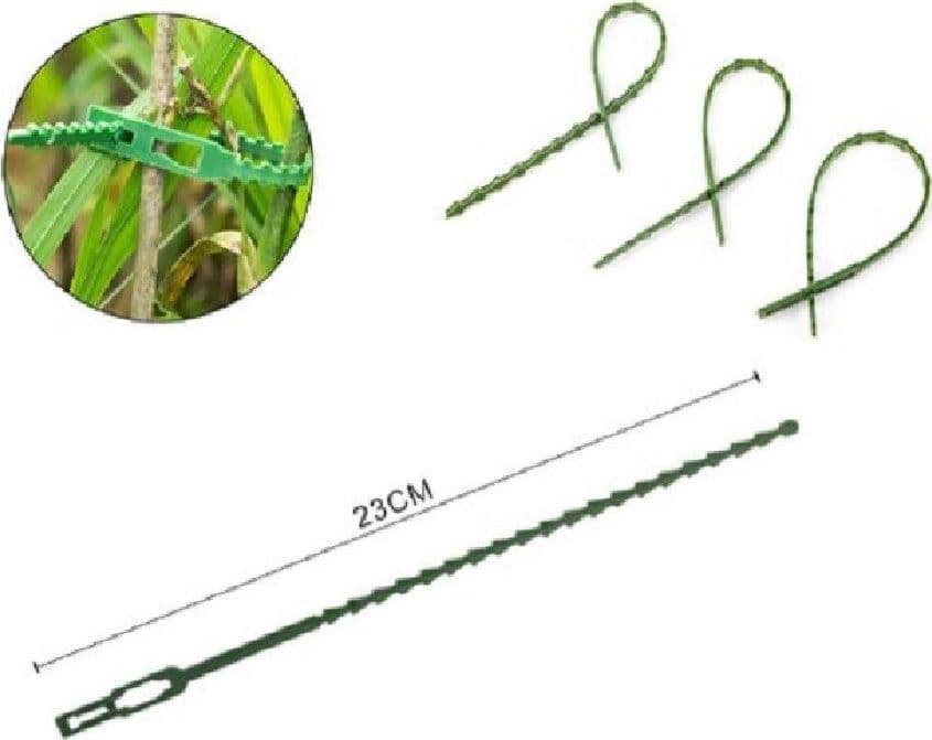 SET 30 PZ FASCETTE BORDI SEGHETTATI FASCETTA PER PIANTE DA 23CM REGOLABILI 56873 - 2
