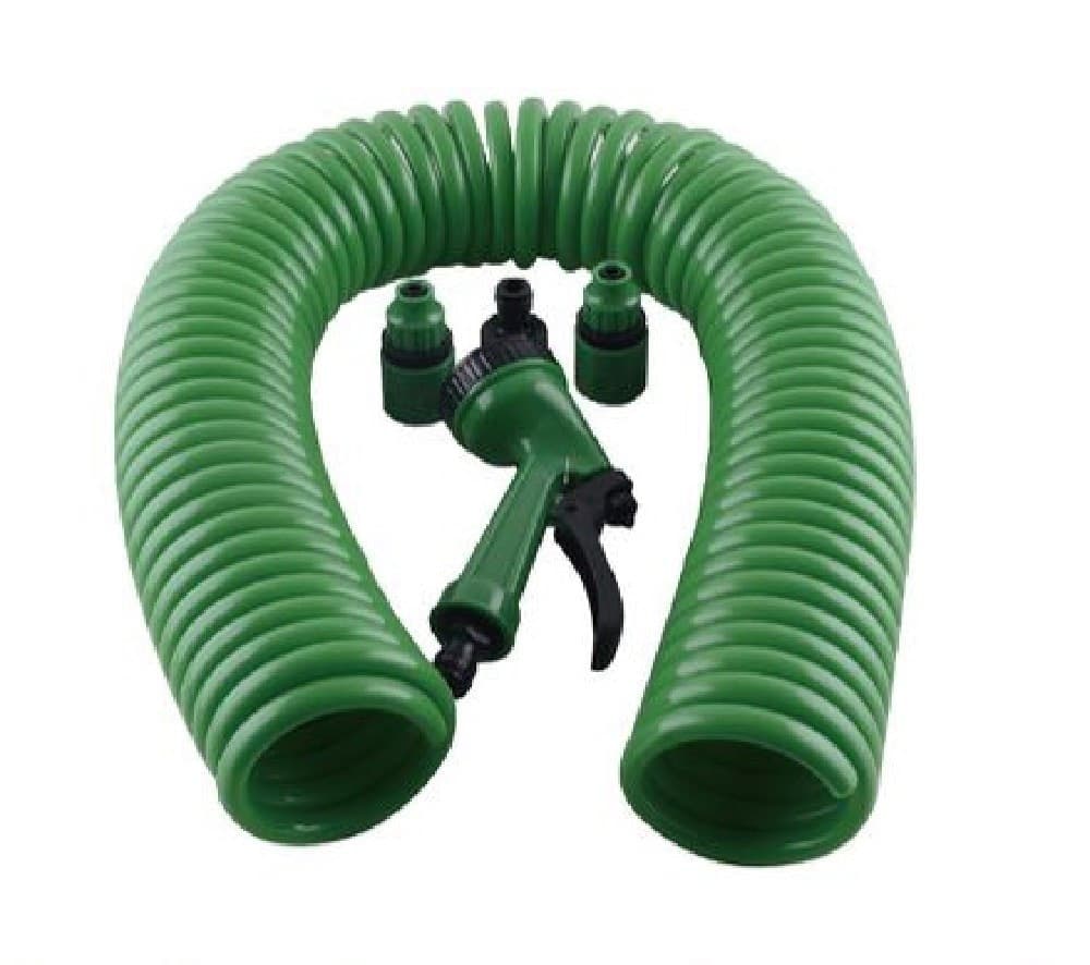 TUBO FLESSIBILE SPIRALE MOLLA 7.5MT CON PISTOLA INNAFFIARE GIARDINO POMPA 57517 - 2