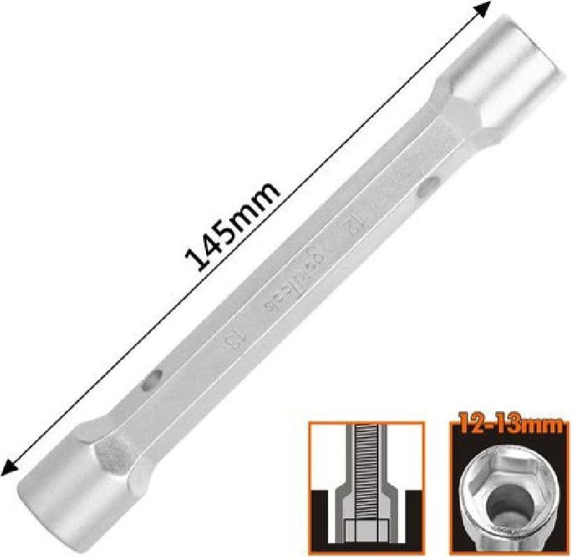 CHIAVE A BUSSOLA TUBO ESAGONALE DA 145 MM DOPPIE BOCCHE ESAGONALI 12-13 MM 97550 - 2
