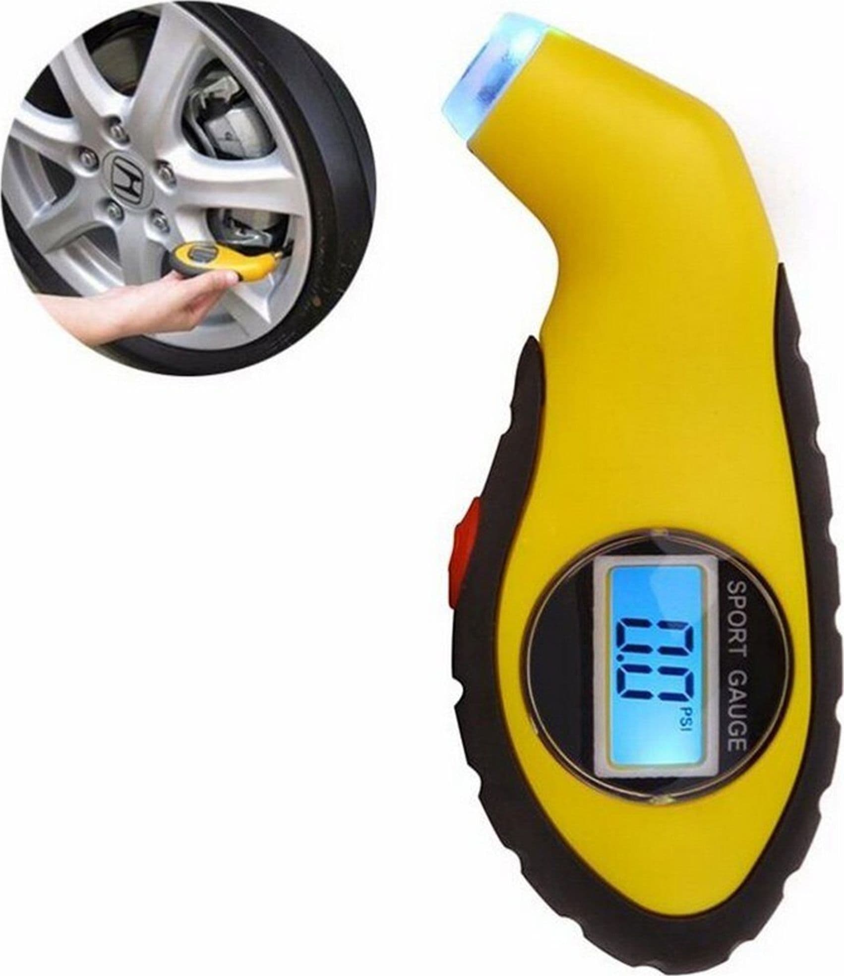 MANOMETRO MISURATORE DIGITALE DI PRESSIONE GOMME PNEUMATICI PER AUTO MOTO BICI - 2
