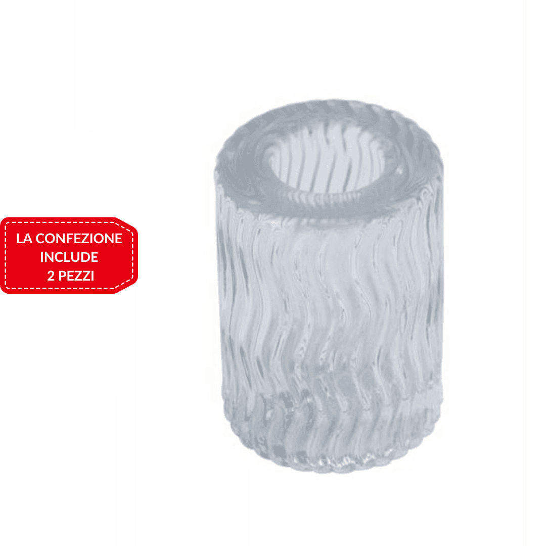 2 PORTA CANDELA LANTERNA ROTONDO BOMBONIERA MATRIMONIO DECORAZIONE TEA LIGHT 5X7 - 2