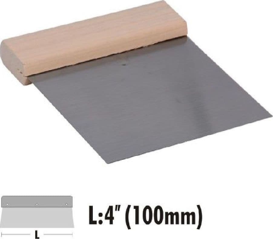 SPATOLA RASCHIETTO IN ACCIAIO IMPUGNATURA IN LEGNO 4″ 100MM FERRAMENTA 90468 - 2