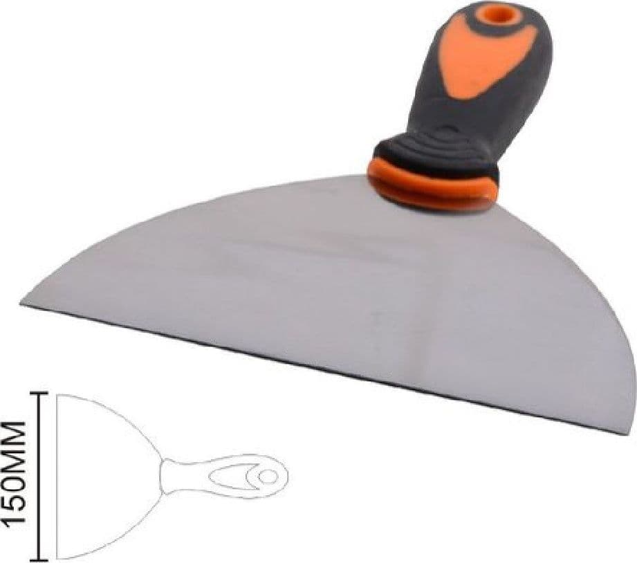 SPATOLA PARETI IN ACCIAIO 6" 150 MM MANICO ANTISCIVOLO COMODA IMPUGNATURA 90423
