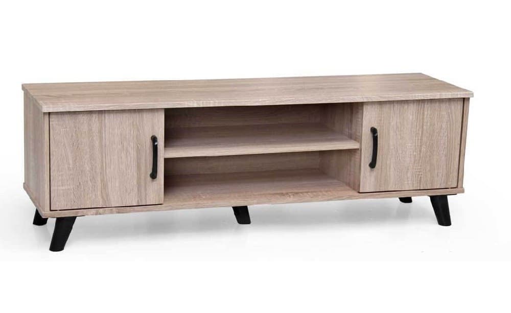 MOBILE PORTA TV ARES LEGNO ROVERE MODERNO 120X33X40CM CON 2 RIPIANI ANTE 796500 - 2