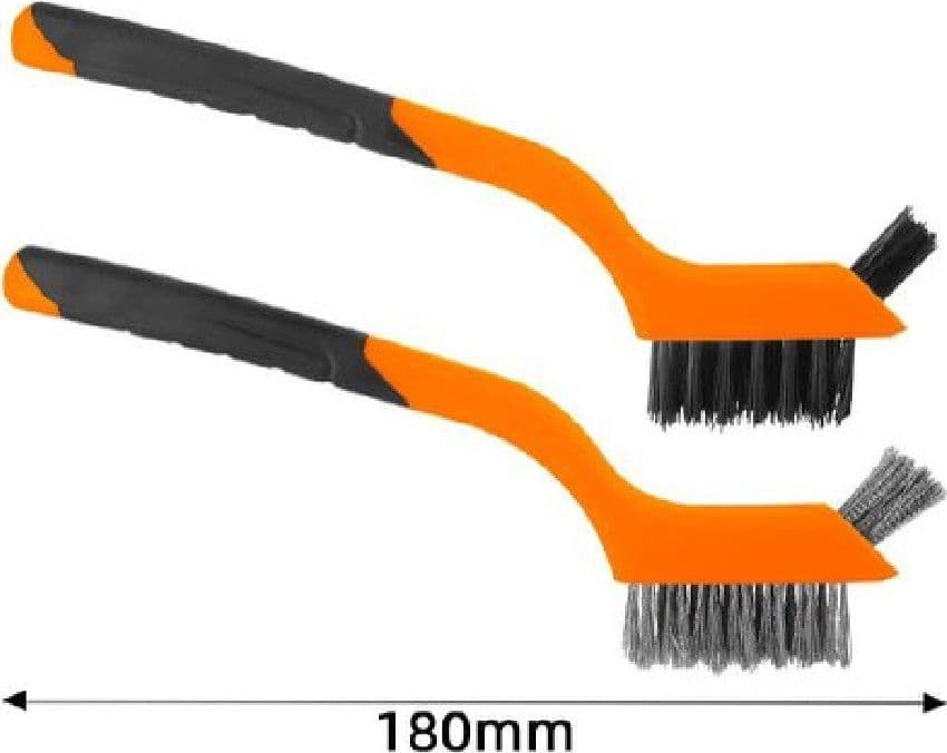 SET 2 PEZZI SPAZZOLE METALLICHE 180MM CON IMPUGNATURA MORBIDA PER PULIZIA 57234 - 2