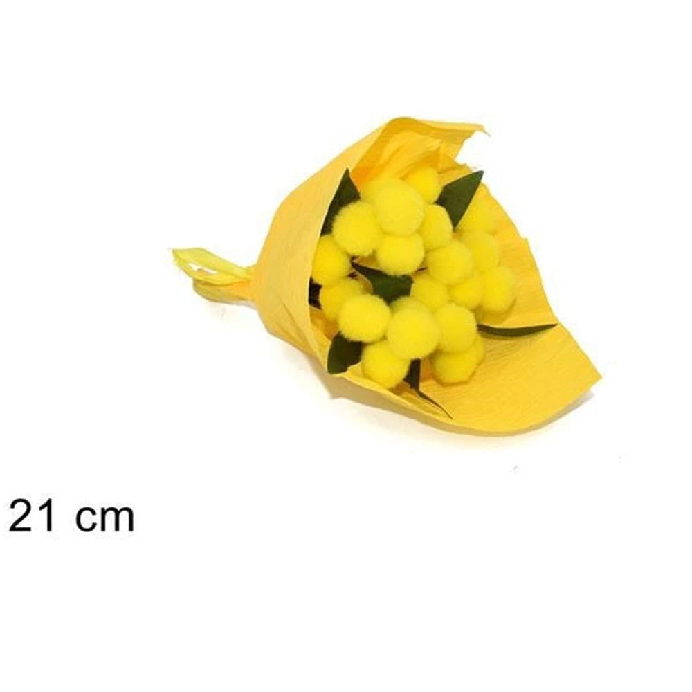 2PZ BOUQUET MINI MIMOSA ARTIFICIALE IDEA REGALO FESTA DELLA DONNA FIORI GIALLI - 3