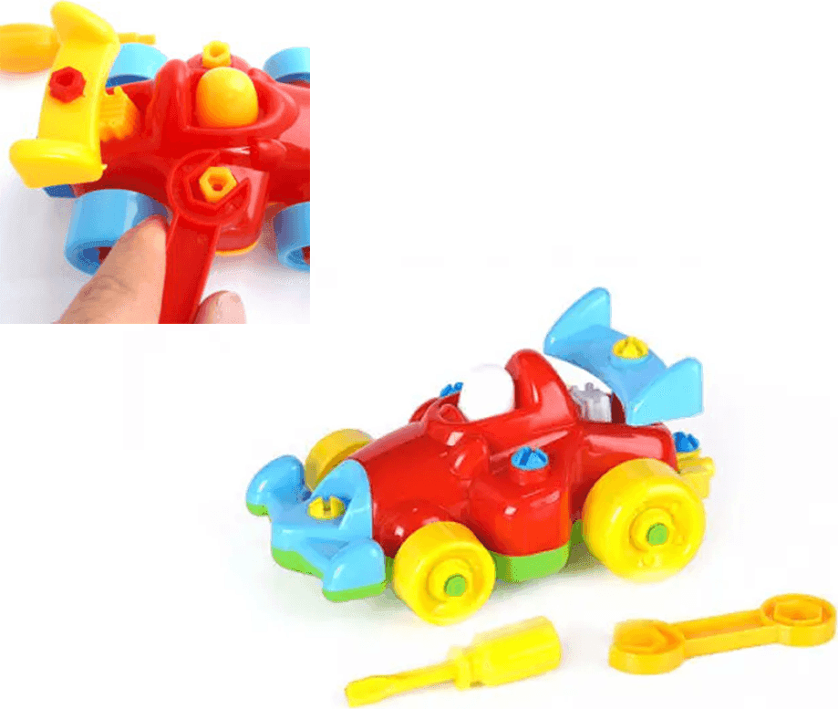 MACCHININA DA CORSA FORMULA UNO GIOCATTOLO SMONTA E RIMONTA CON SET N.2 ATTREZZI - 3