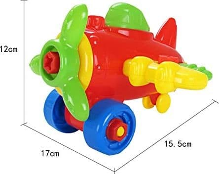 AEROPLANO GIOCATTOLO EDUCATIVO PER BAMBINI SMONTA E RIMONTA CON SET N.2 ATTREZZI - 2