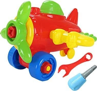 AEROPLANO GIOCATTOLO EDUCATIVO PER BAMBINI SMONTA E RIMONTA CON SET N.2 ATTREZZI - 3