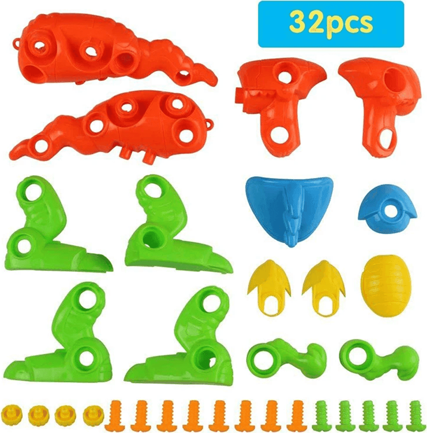 DINOSAURO TIRANNOSAURO SMONTA E RIMONTA CON N.2 ATTREZZI GIOCO EDUCATIVO BAMBINI - 3