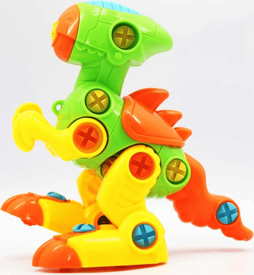 DINOSAURO TIRANNOSAURO SMONTA E RIMONTA CON N.2 ATTREZZI GIOCO EDUCATIVO BAMBINI