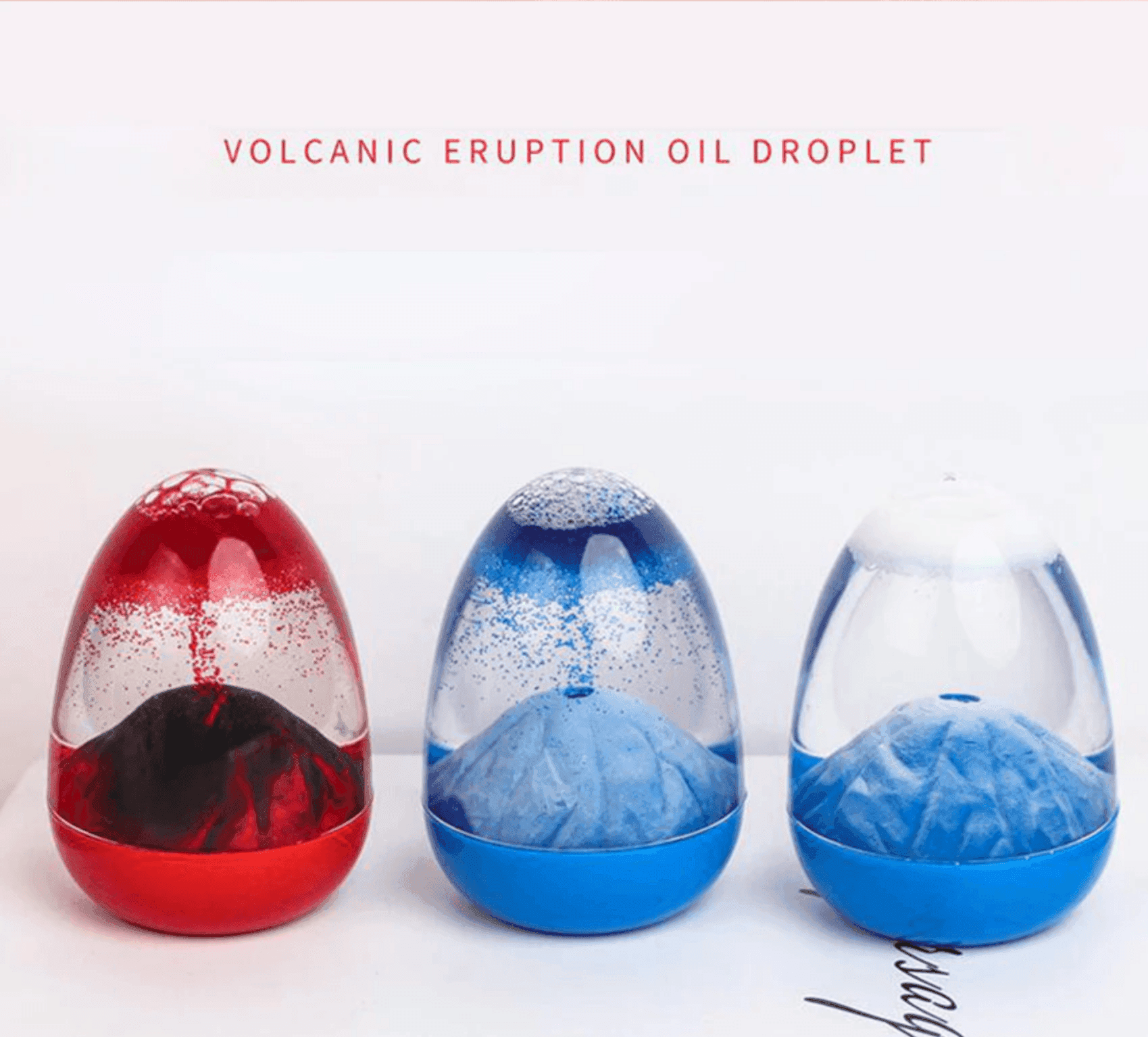CLESSIDRA IN VETRO CON EFFETTO ERUZIONE VULCANO LIQUIDO IDEA REGALO DECORAZIONE - 6