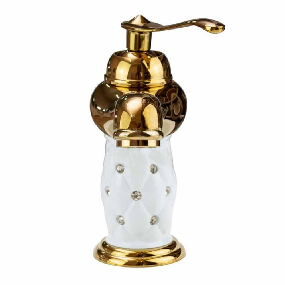 RUBINETTO PER LAVABO CON BRILLANTINI MISCELATORE BAGNO MONOFORO ORO BASSO 52149 - 6