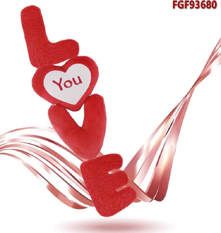 SCRITTA IN PELUCHE LOVE ROSSO CUORE YOU 35 CM REGALO PER SAN VALENTINO 93680 - 3