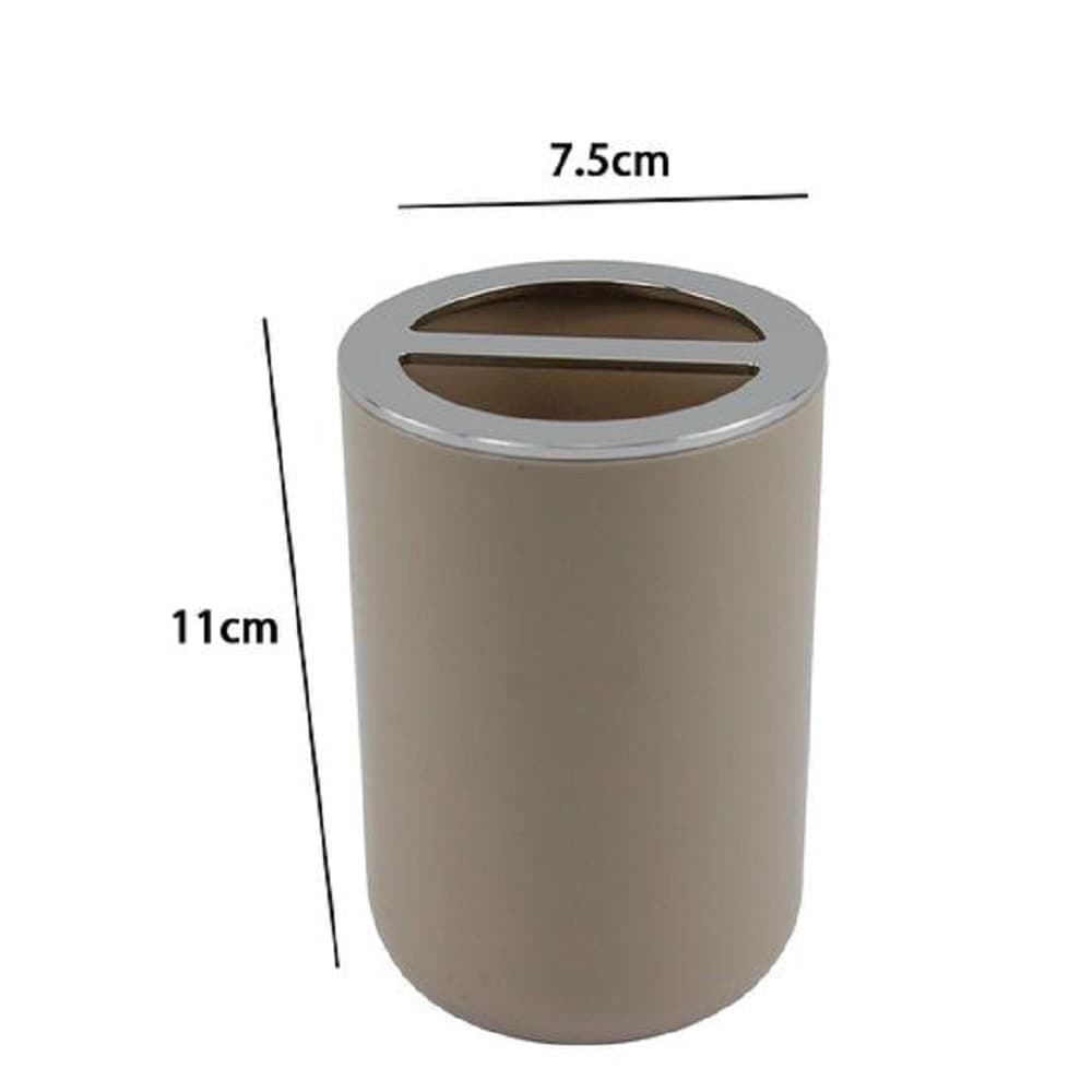 PORTASPAZZOLINI BICCHIERE ACCESSORI BAGNO 2 FORI TORTORA SILVER CONTENITORE 69466 - 2