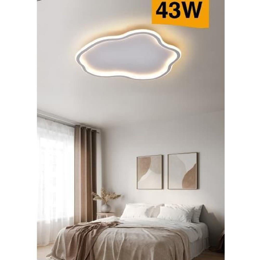 PLAFONIERA LED LAMPADA SOFFITTO MODERNA ONDULATA LUCE FREDDA NATURALE CALDA C48 - 13