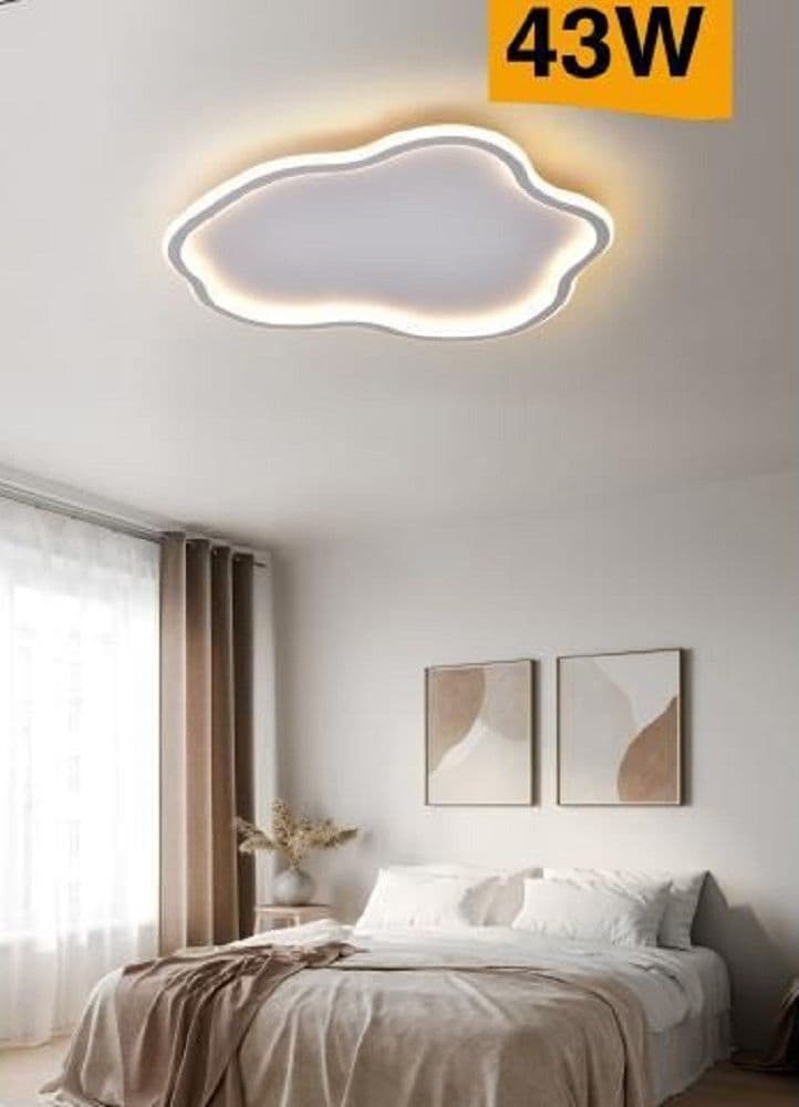 PLAFONIERA LED LAMPADA SOFFITTO MODERNA ONDULATA LUCE FREDDA NATURALE CALDA C48 - 2