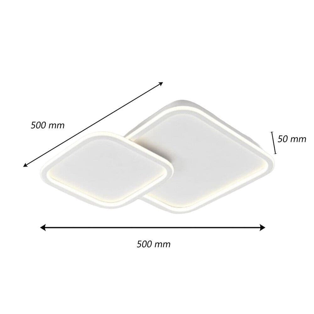 PLAFONIERA LAMPADARIO SOFFITTO LED DESIGN A 2 ROMBI BIANCO MODERNO 60 W PN-24-3C - 3