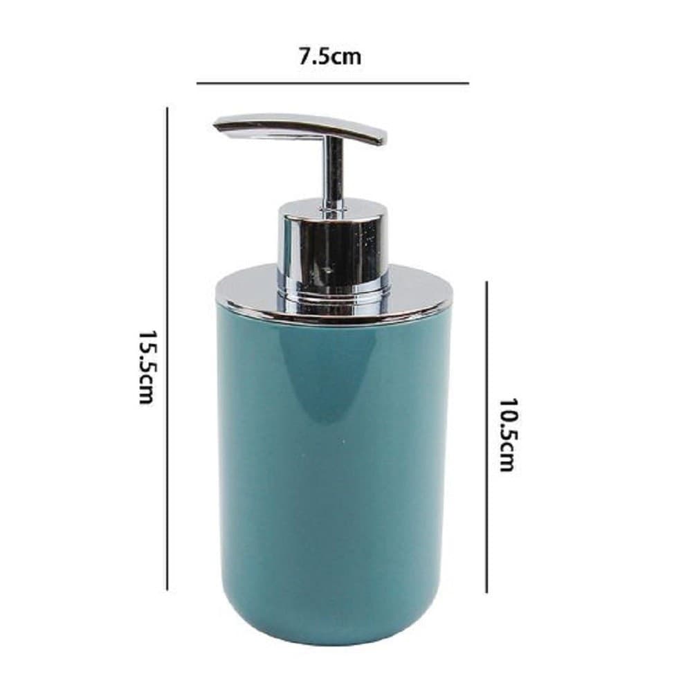DISPENSER PORTA SAPONE LIQUIDO VERDE PETROLIO SILVER PER RICAMBIO BAGNO 69473 - 2