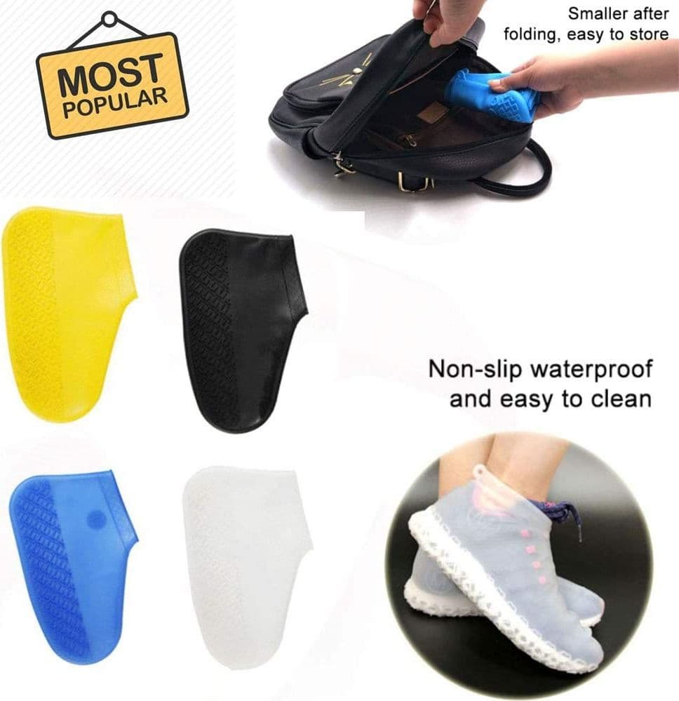 COPRI SCARPE IMPERMEABILE IN SILICONE ANTISCIVOLO COPRISCARPE LAVABILI COPERTURA - 8
