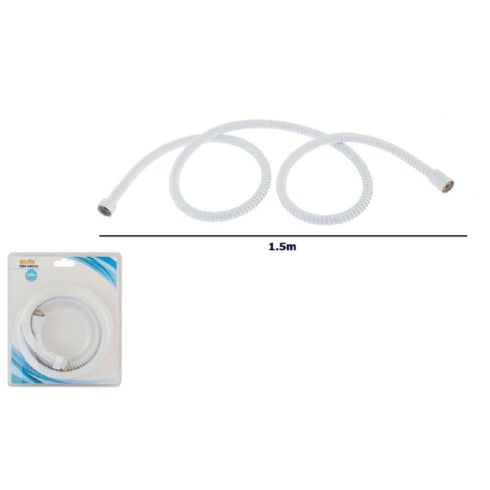TUBO LACCIO FLESSIBILE DOCCIA DOCCETTA VASCA BAGNO 1.5MT UNIVERSALE 87137 BIANCO - 2