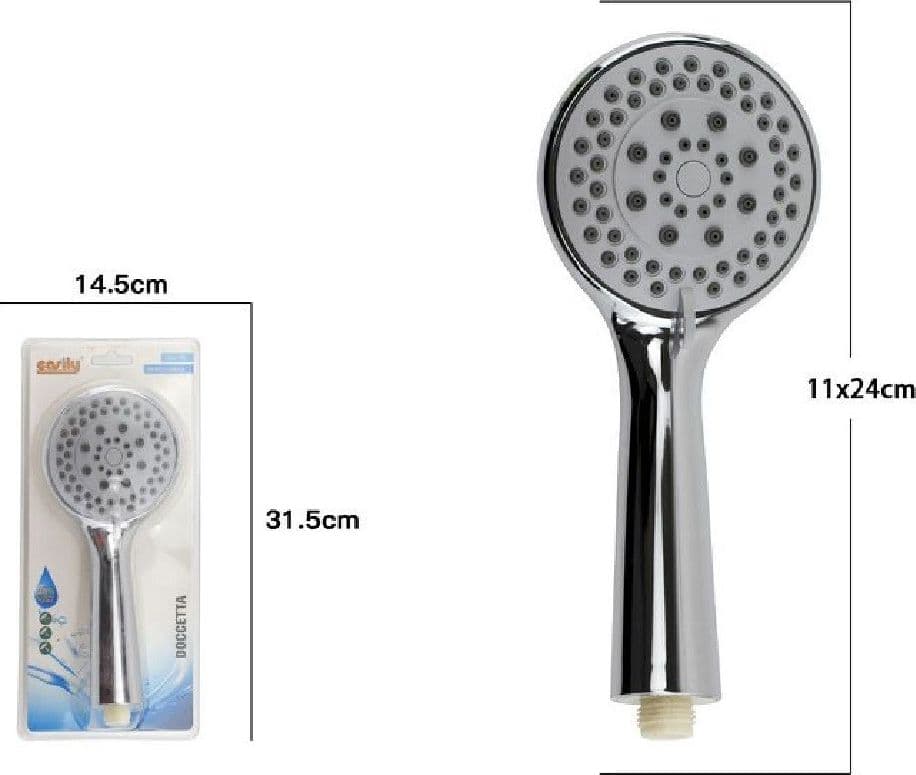 DOCCETTA MULTIGETTO DOCCINO SOFFIONE DOCCIA CORNETTA MODERNO BAGNO 11X24CM 69068 - 2