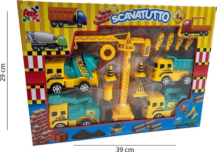 SET GIOCO SCAVATUTTO PER BAMBINI MINI GRU +3 ANNI PLAYSET MODELLINI ACCESSORI - 3