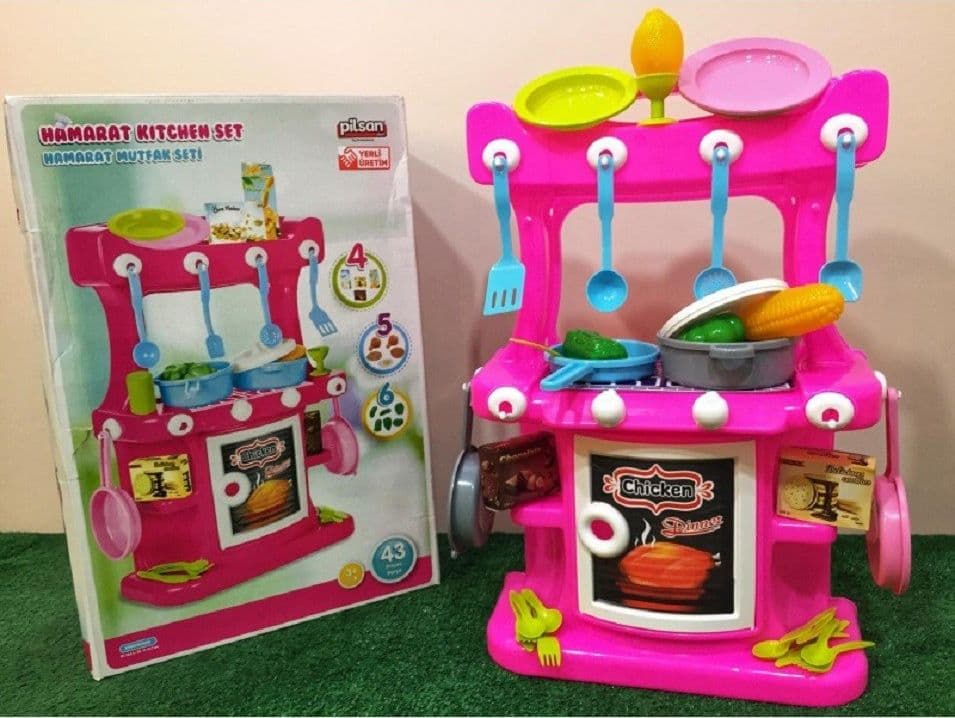 CUCINA GIOCATTOLO PER BAMBINE DESIGN MODERNO COLORATO 19 X 43 X 58 CM ACCESSORI - 2