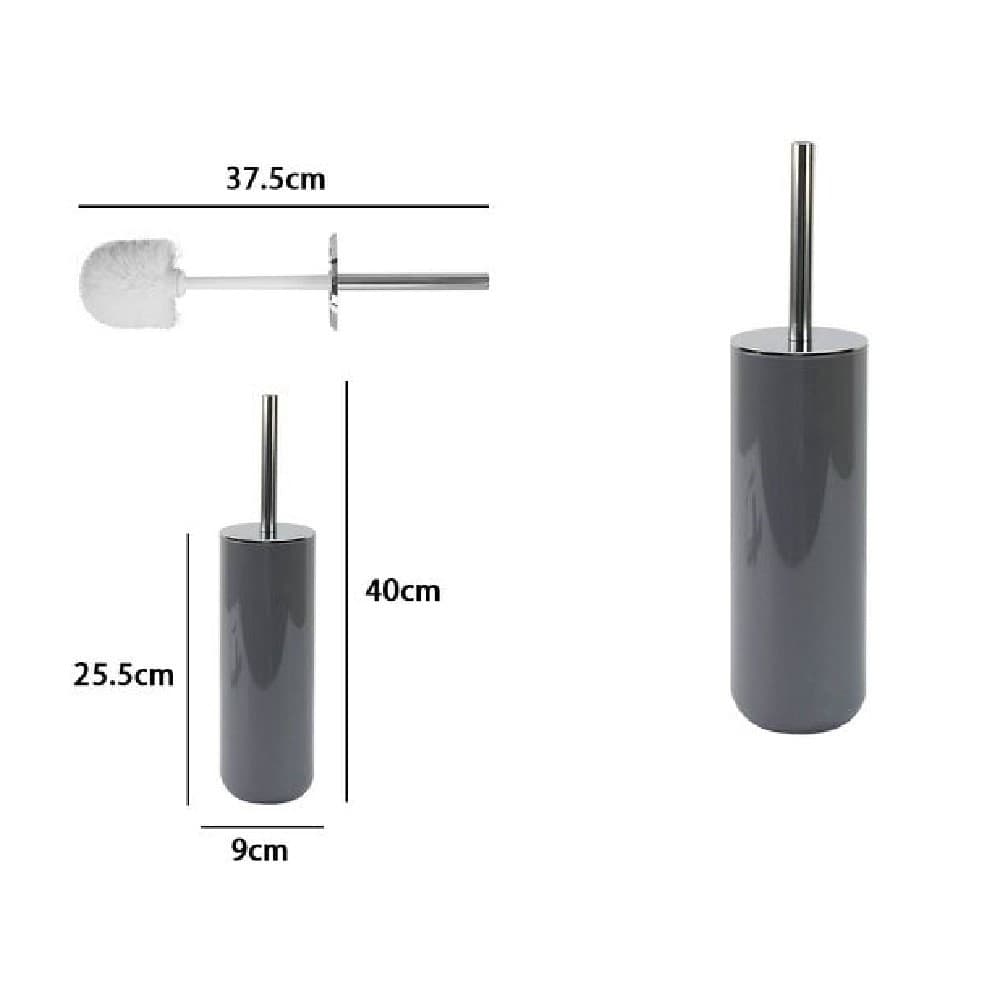 PORTASCOPINO PORTA SCOPINO CON SCOPETTINO WC BAGNO TOILETTE GRIGIO SILVER 79896 - 2