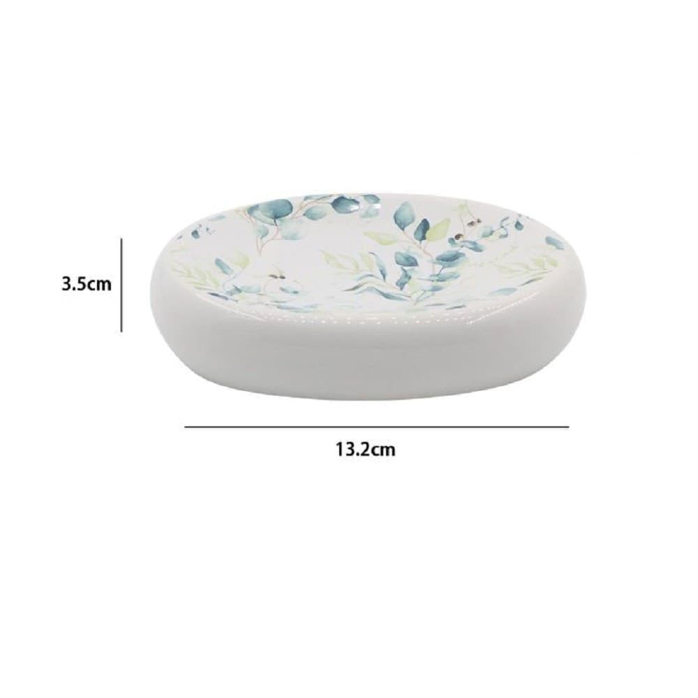 PIATTINO PER SAPONE DECORATO FIORI FOGLIE PORTA SAPONETTA ACCESSORIO BAGNO 87051 - 2