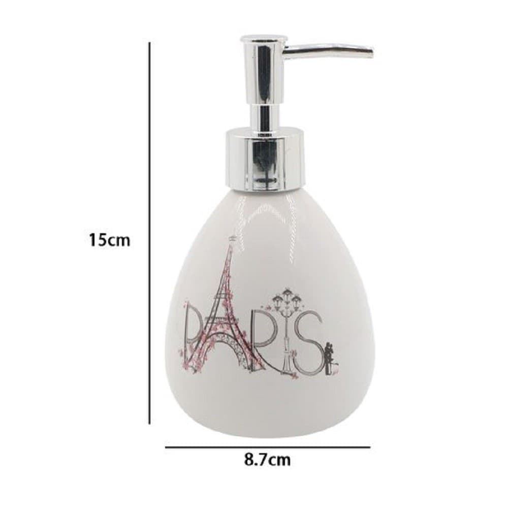 DISPENSER PORTA SAPONE LIQUIDO SCRITTA PARIS PORTASAPONE ACCESSORIO BAGNO 87035 - 2