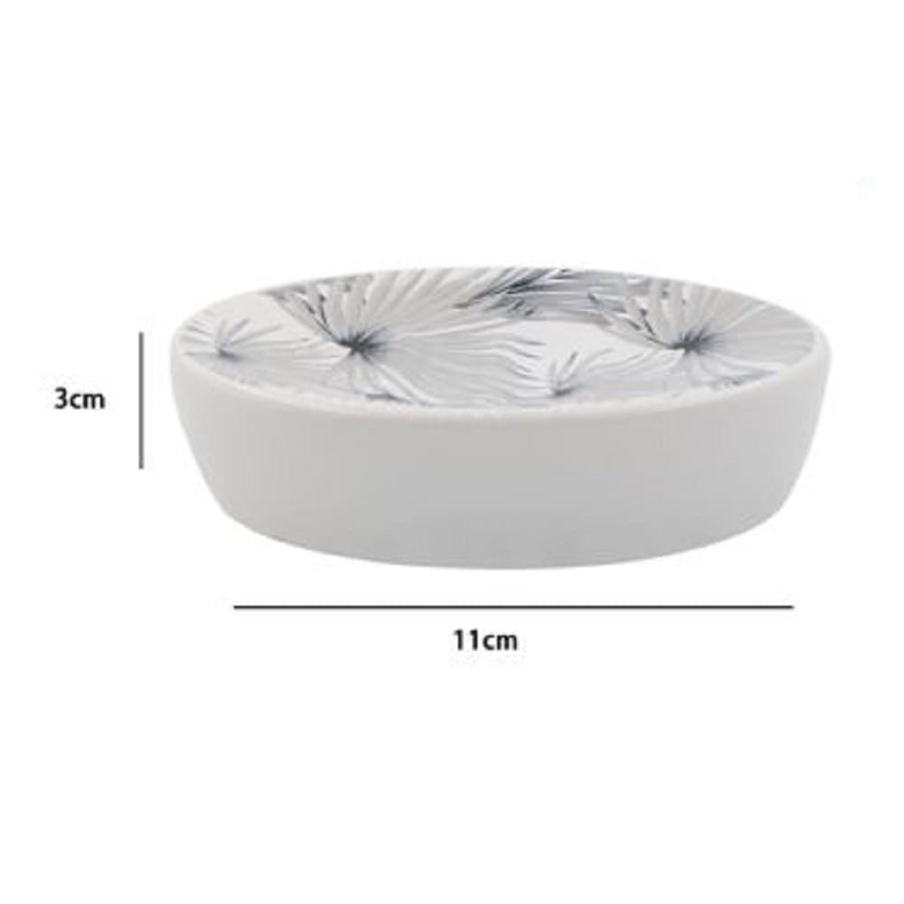 PORTA SAPONE SAPONETTA ACCESSORIO ARREDO BAGNO STAMPA TROPICALE 11 X 3 CM 87065 - 2