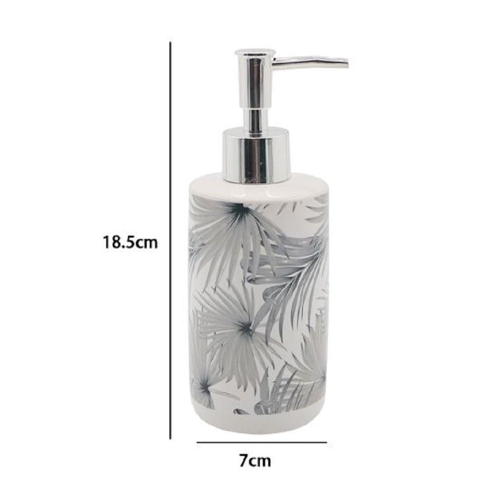 DISPENSER PORTASAPONE LIQUIDO STAMPA TROPICALE PER ARREDO ACCESSORIO BAGNO 87063 - 2