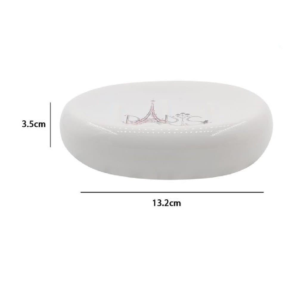 PIATTINO PER SAPONE DECORATO SCRITTA PARIS PORTA SAPONETTA ACCESSORI BAGNO 87037 - 2