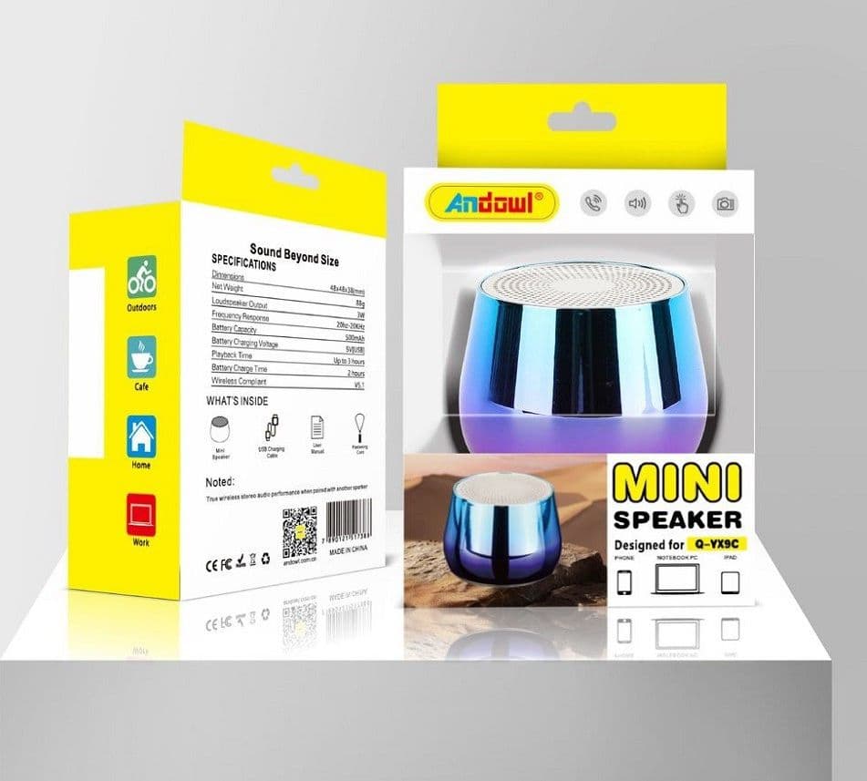 MINI SPEAKER WIRELESS Q-YX9C ALTOPARLANTE BLUETOOTH 5.0 PORTATILE SENZA FILI 3W - 10