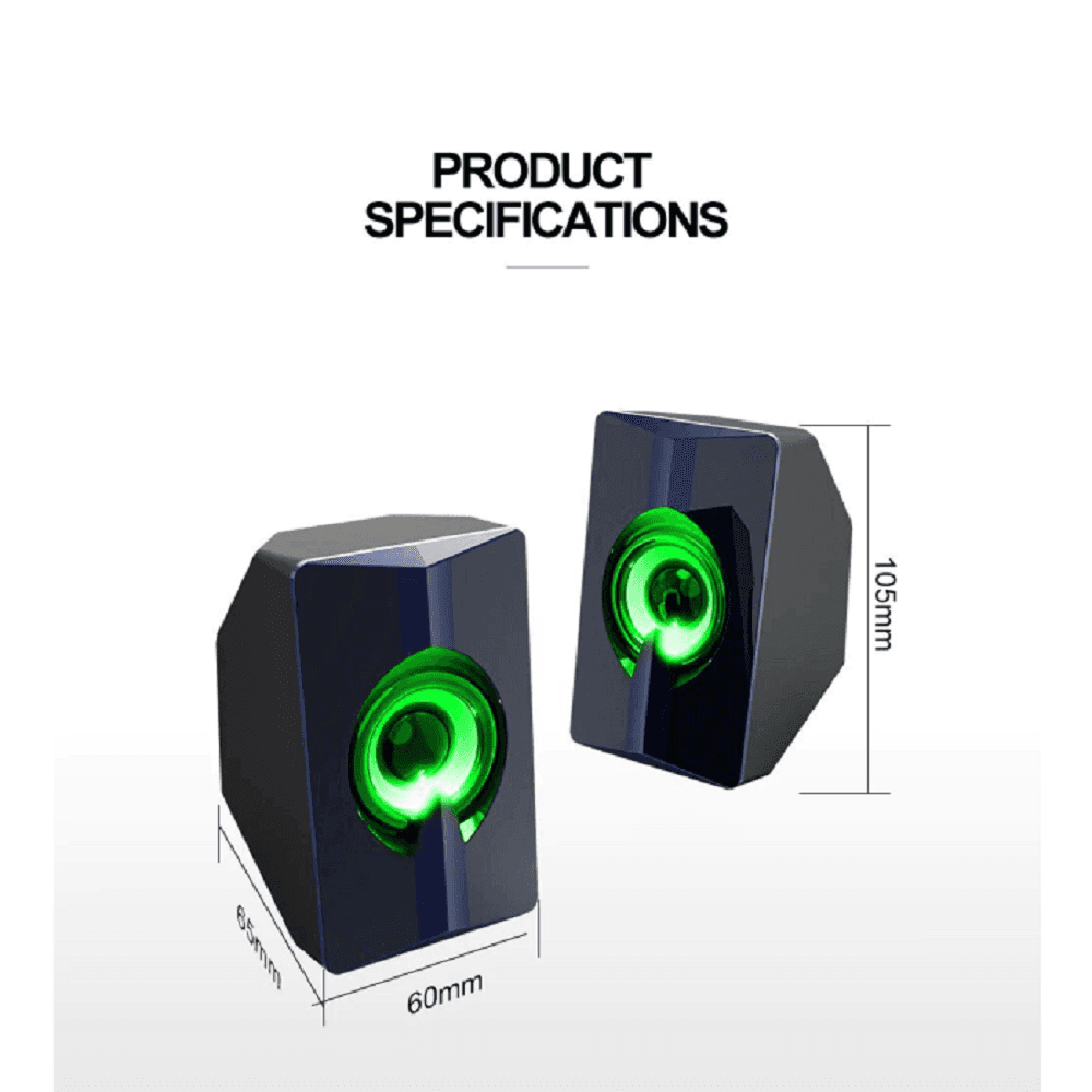 SET MINI ALTOPARLANTI SPEAKERS PER BASSO PER COMPUTER LUCI LED COLORATE Q-T124 - 4