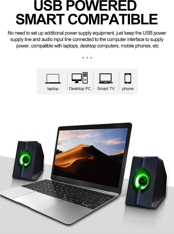 SET MINI ALTOPARLANTI SPEAKERS PER BASSO PER COMPUTER LUCI LED COLORATE Q-T124 - 5