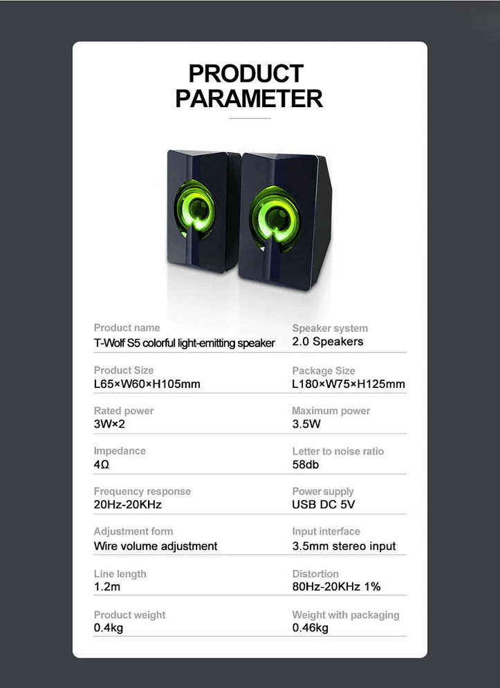 SET MINI ALTOPARLANTI SPEAKERS PER BASSO PER COMPUTER LUCI LED COLORATE Q-T124 - 6