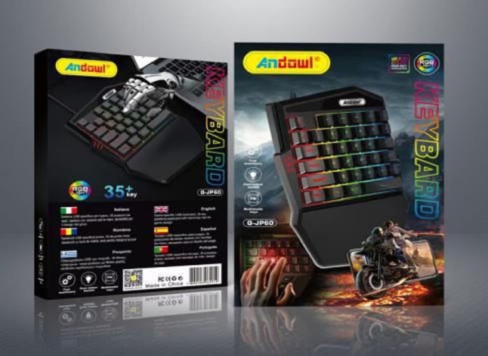 MINI TASTIERA GIOCO SINGOLA USB RETROILLUMINAZIONE RGB A UNA MANO GAMING Q-JP60 - 7