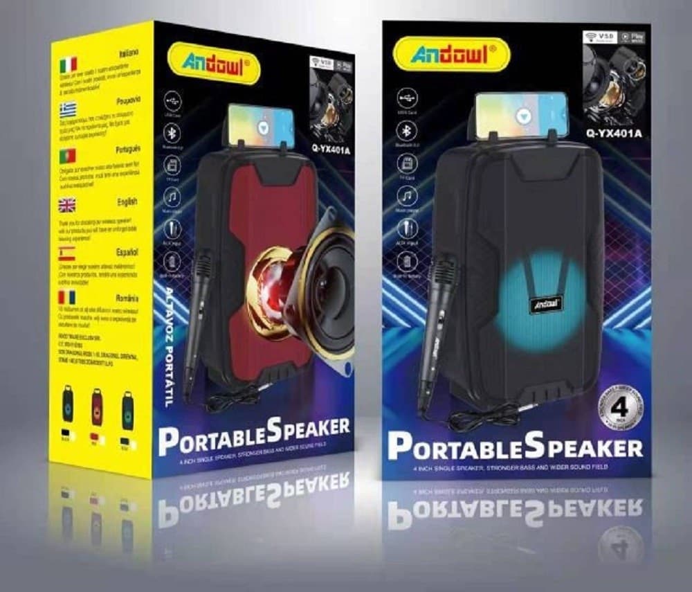 CASSA ALTOPARLANTE PORTATILE BLUETOOTH 5W BATTERIA RICARICABILE Q-YX401A KARAOKE - 6