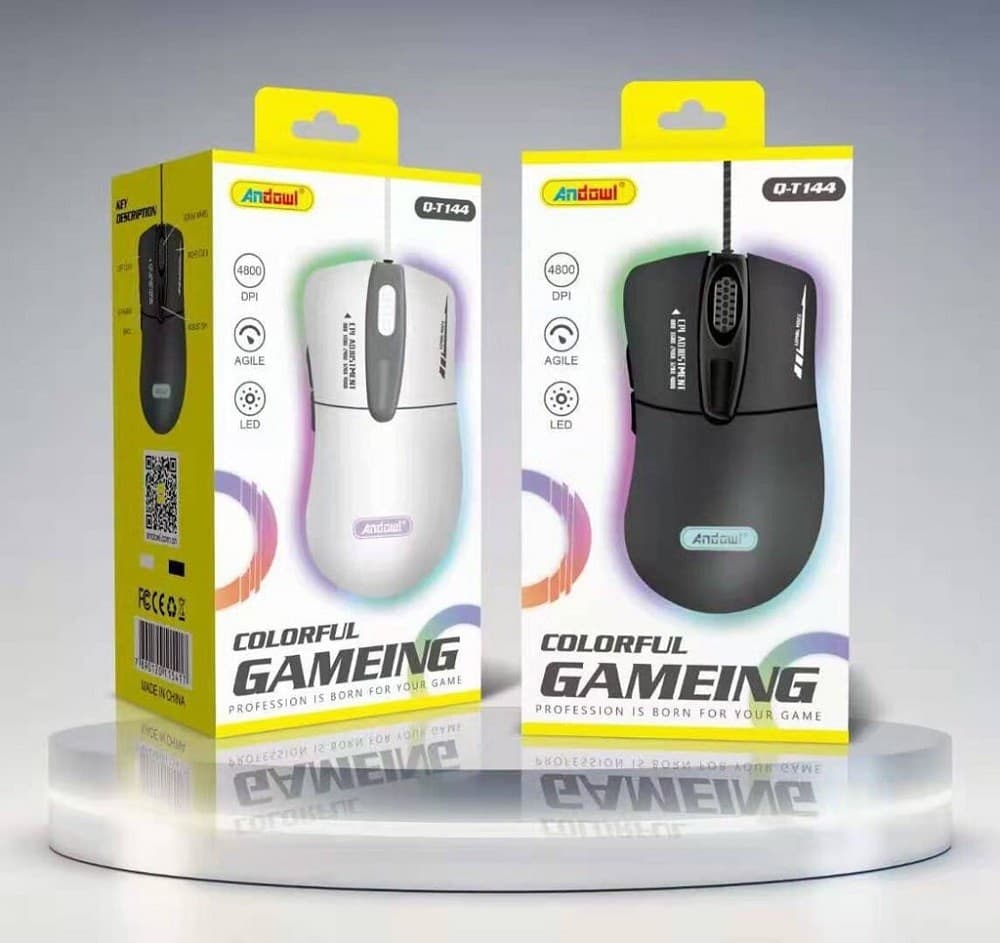 MOUSE GAMING LED PER PC NOTEBOOK LAPTOP DPI REGOLABILE FILO USB OTTICO Q-T144 - 3