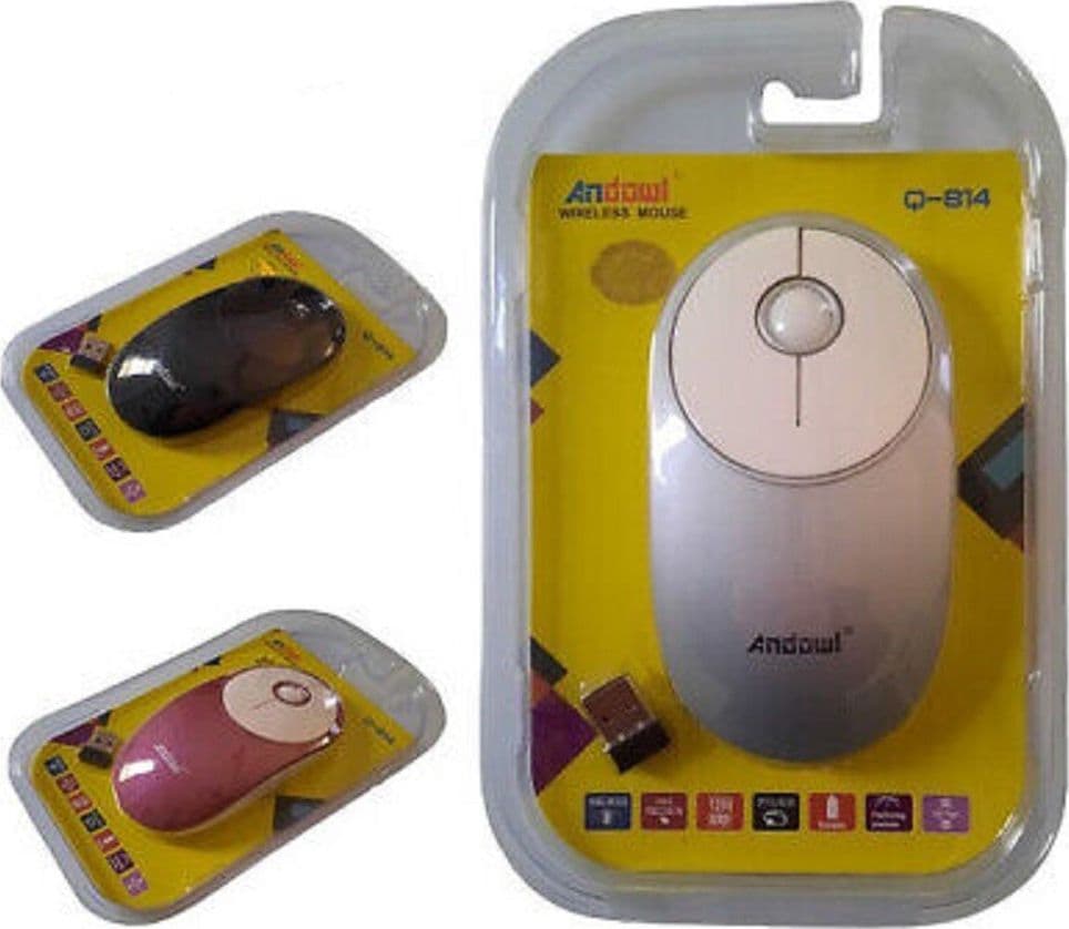 MOUSE WIRELESS OTTICO SENZA FILI USB NOTEBOOK PC COMPUTER 1200 DPI 2,4GHZ Q-814 - 2