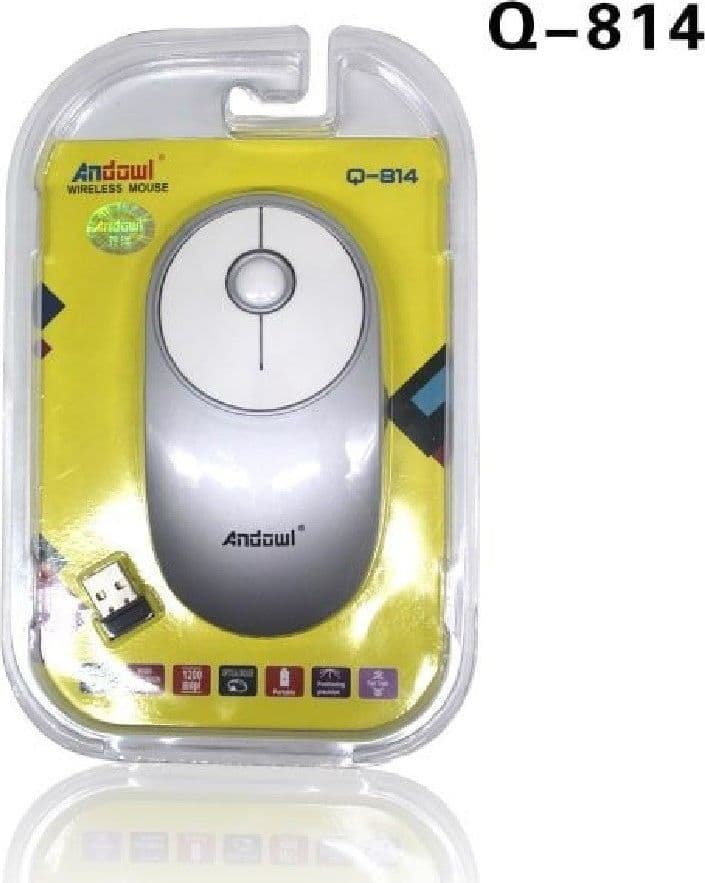 MOUSE WIRELESS OTTICO SENZA FILI USB NOTEBOOK PC COMPUTER 1200 DPI 2,4GHZ Q-814 - 3