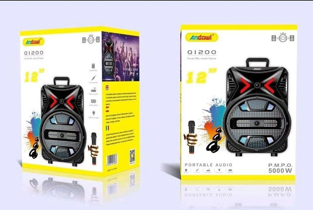 ALTOPARLANTE PORTATILE BLUETOOTH KARAOKE 5000 WATT CON MICROFONO WIRELESS Q1200 - 9
