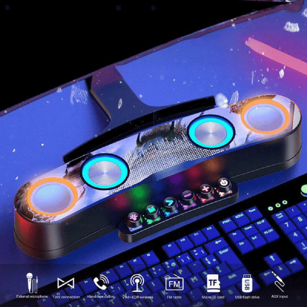CASSA WIRELESS BLUETOOTH SPEAKER GAMING DESKTOP LAPTOP PC BARRA AUDIO Q-YX800 - 7
