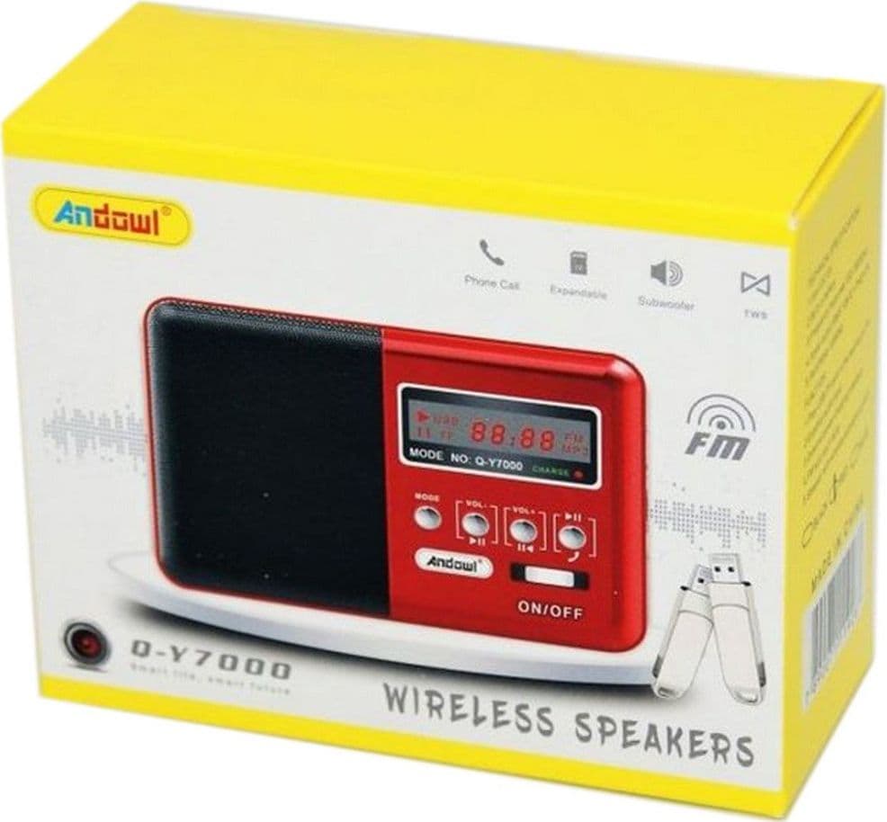 SPEAKER WIRELESS BLUETOOTH RICARICABILE ALTOPARLANTE RADIO FM PORTATILE Q-Y7000 - 6