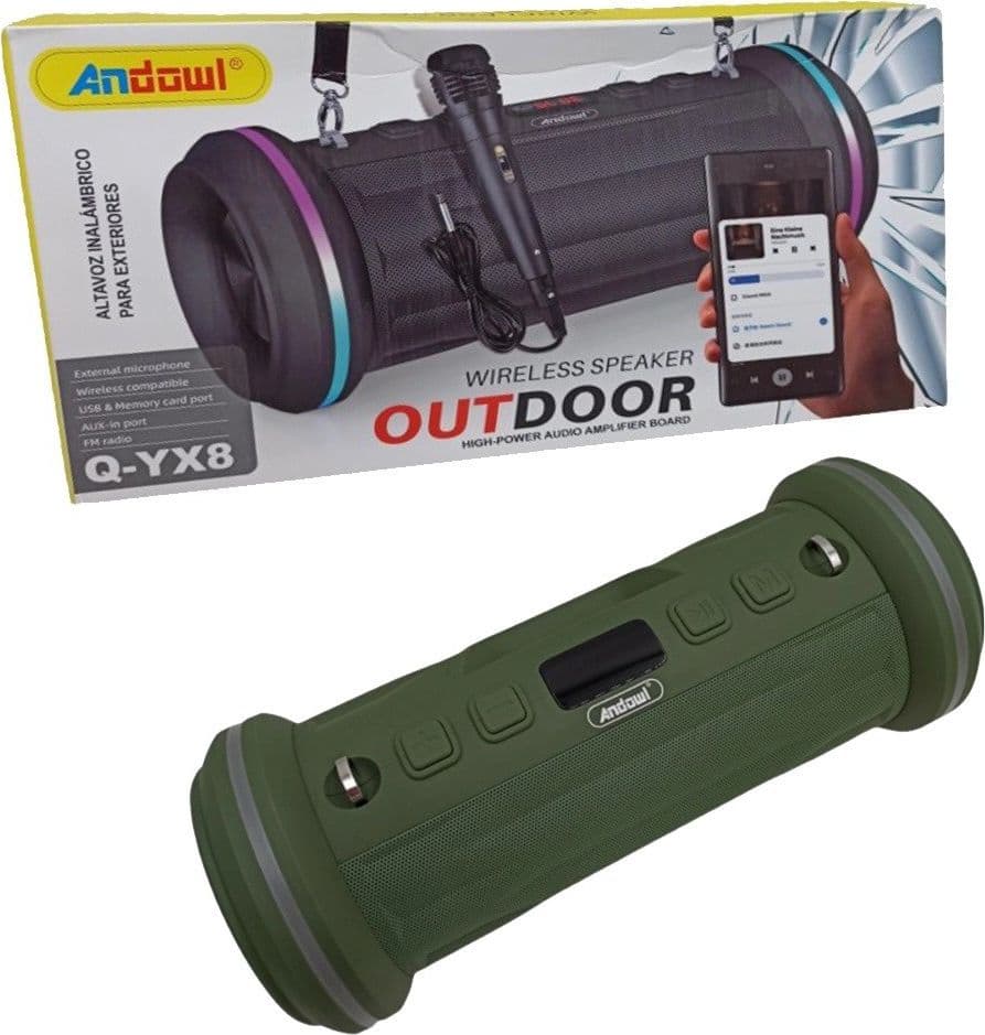 ALTOPARLANTE BLUETOOTH PORTATILE MICROFONO RADIO TWS USB FUNZIONE KARAOKE Q-YX8 - 9