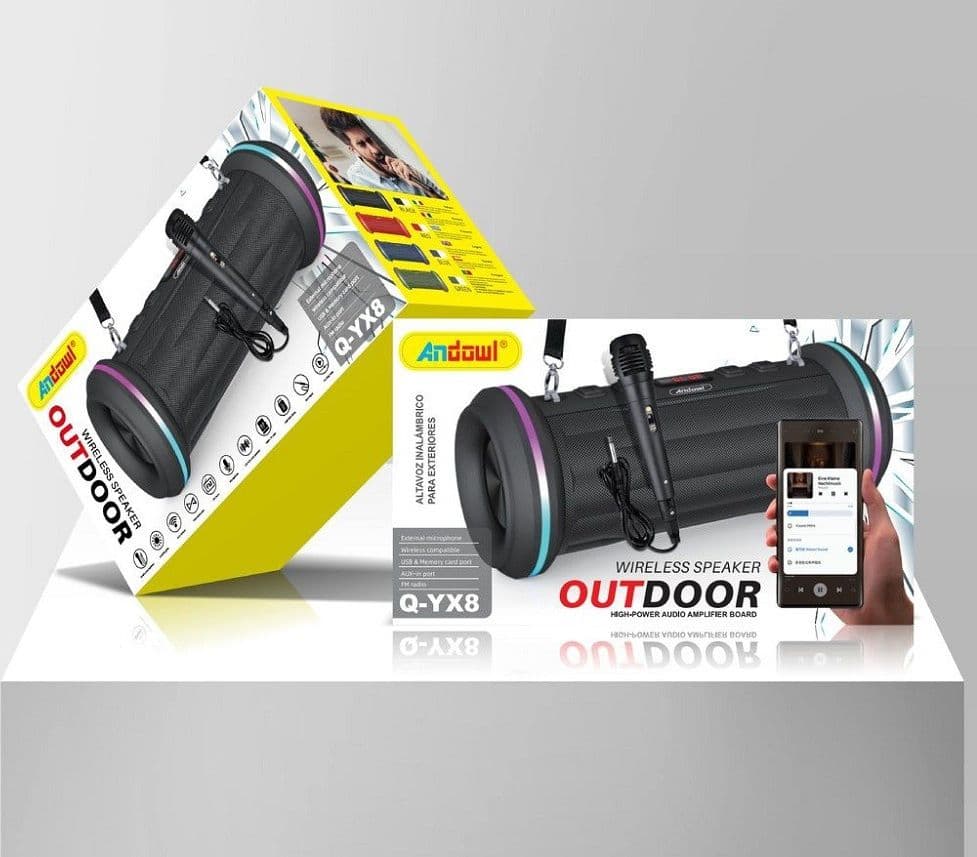 ALTOPARLANTE BLUETOOTH PORTATILE MICROFONO RADIO TWS USB FUNZIONE KARAOKE Q-YX8 - 10
